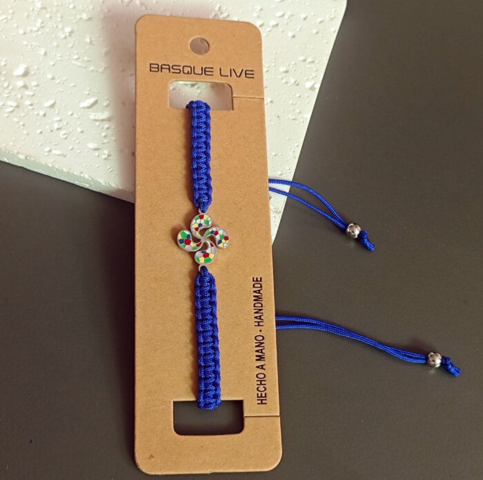 Pulsera Lauburu kolore azul - urdina eskumuturrekoa