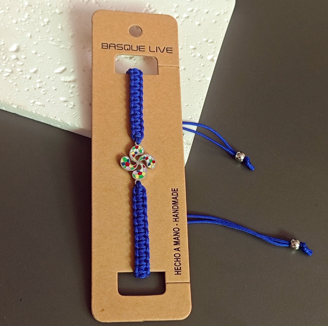 Pulsera Lauburu kolore azul - urdina eskumuturrekoa