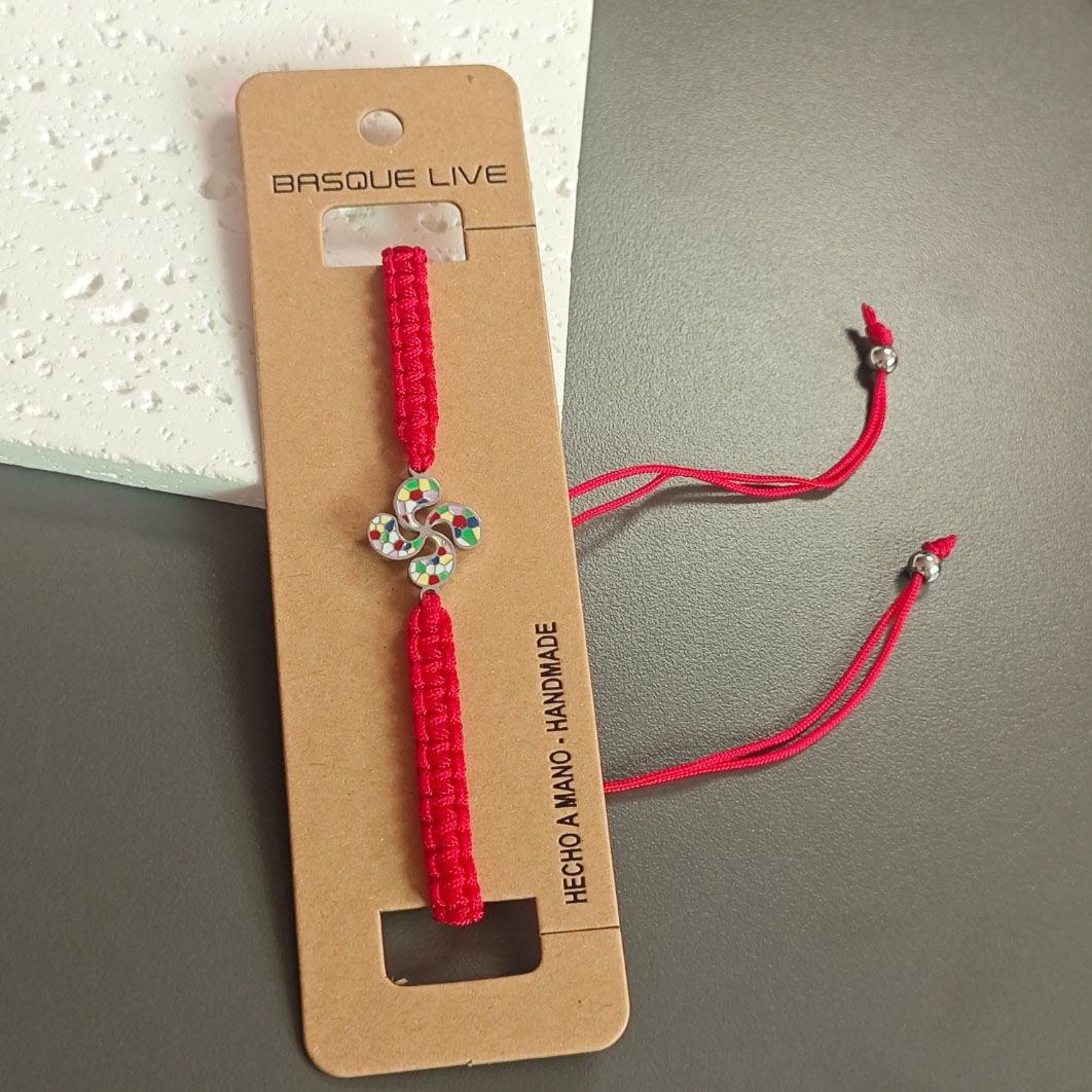 Pulsera Lauburu kolore rojo- gorria eskumuturreko
