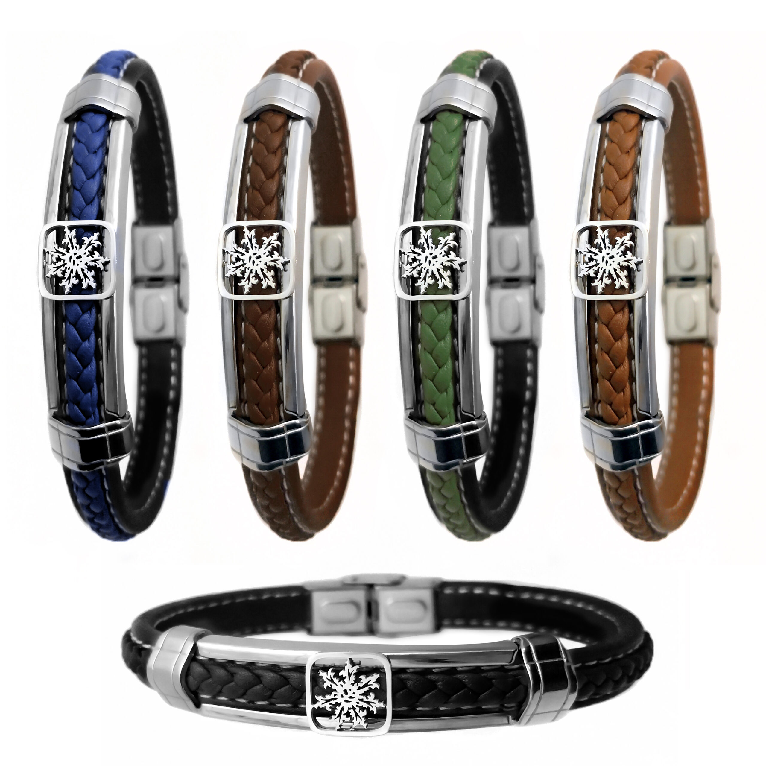 pulsera eguzkilore cuero - acero larruzko eskumuturreko eguzkilorea - altzairua