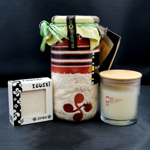 lote vela trapo beige jabon