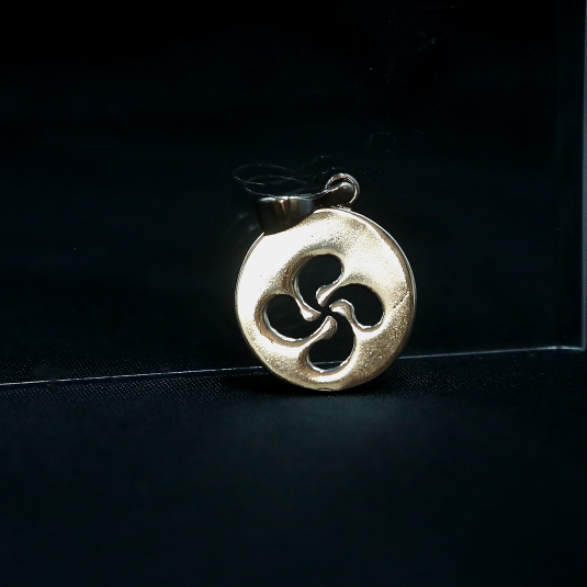 Colgante redondo lauburu plata