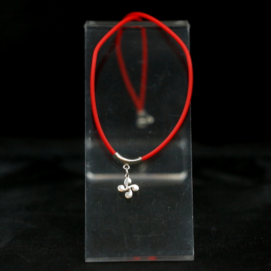 collar cuerda roja lauburu plata
